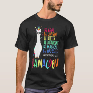 Camiseta Bonito Llama Unicorn Laranja Seja Bonito Gráfico