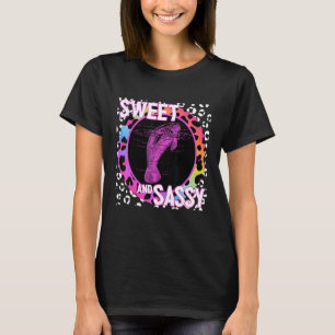 Camiseta Bonito Manatee 90s Nostalgia Rainbow Leopard Impre