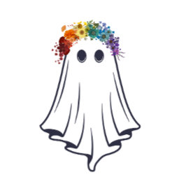 Camiseta Bonito, mas assustador, Rainbow Flower Ghost