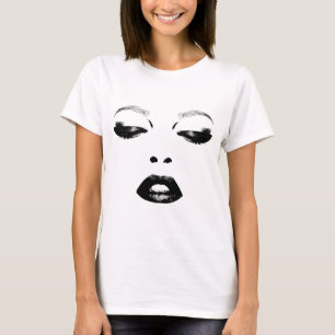 Camiseta Bonito mulher face olhos lábios moda arte origina