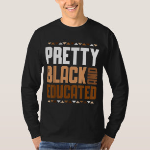 Camiseta Bonito Negra E Educada Negra-Negra-Mulher-Africana