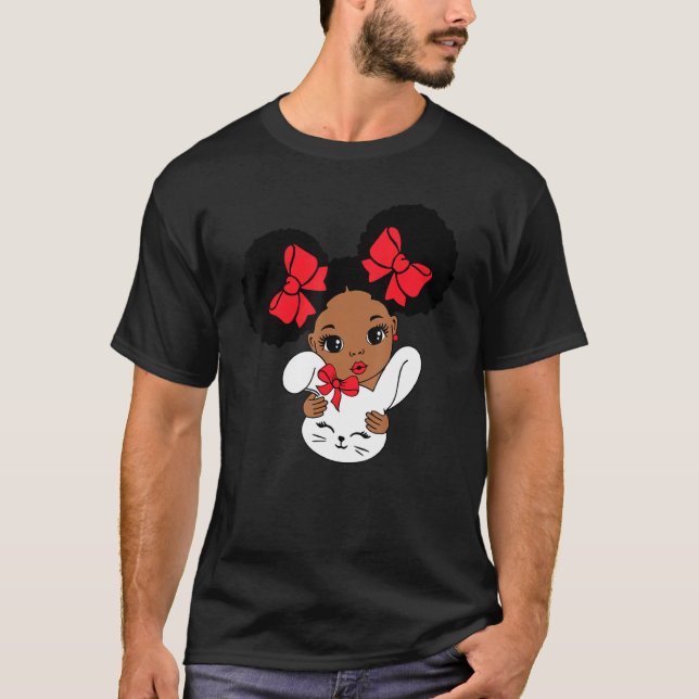 Camiseta Bonito negra e educada rainha africana Happy E (Frente)