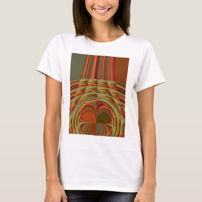 Camiseta Bonito Ouro Tradicional Africano Brown Motif (Frente)