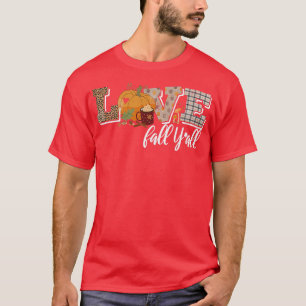 Camiseta Bonito outono Amar Queda Yall Pumpkin Ação de Graç