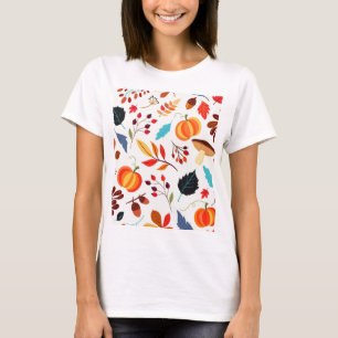 Camiseta Bonito Padrão de outono -