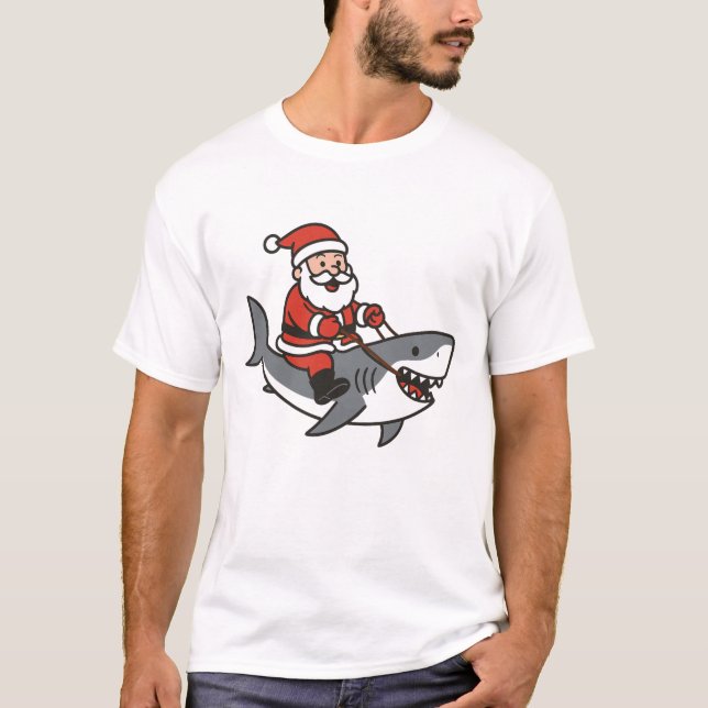 Camiseta Bonito Pai Natal Andando Engraçado (Frente)