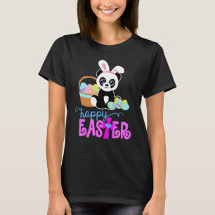 Camiseta Bonito Panda Coelhinho De Ovo Caçando Ovo Colorido