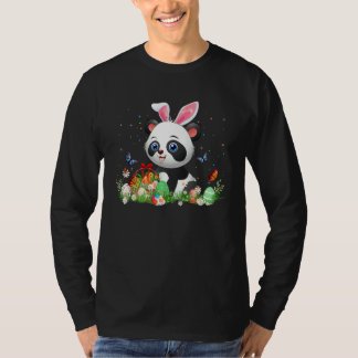 Camiseta Bonito Panda Coelhinho De Ovo Caçando Ovo Colorido