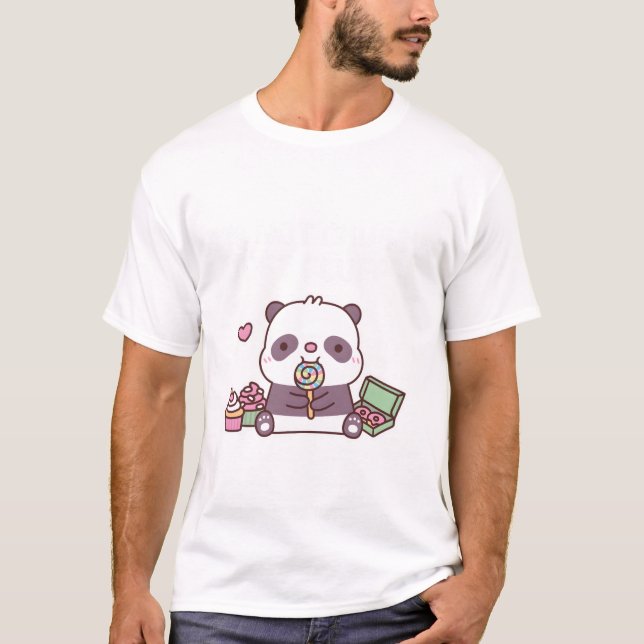 Camiseta Bonito Panda Eu Não Sou Chubby Apenas Fluffy Engra (Frente)