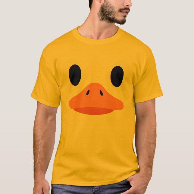 Camiseta Bonito Pato Rosto Halloween Figurino Engraçado Ani (Frente)