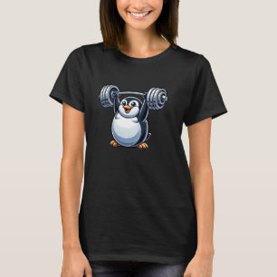 Camiseta Bonito Penguin Barbell Workout Divertimento na Mal