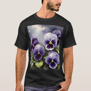 Camiseta Bonito pintura a aquarela de pincéis roxos