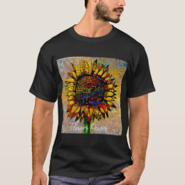 Camiseta Bonito pintura de girassol Abstrato