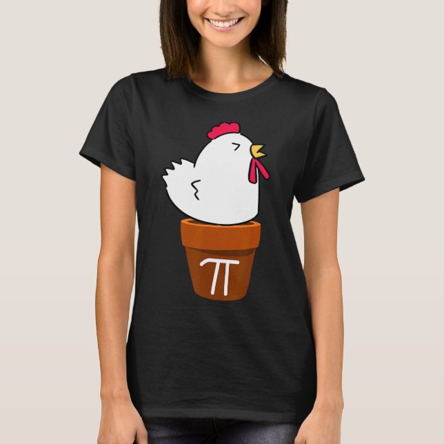 Camiseta Bonito Pote de frango Pie Engraçado Math Pun Pi Sí (Frente)