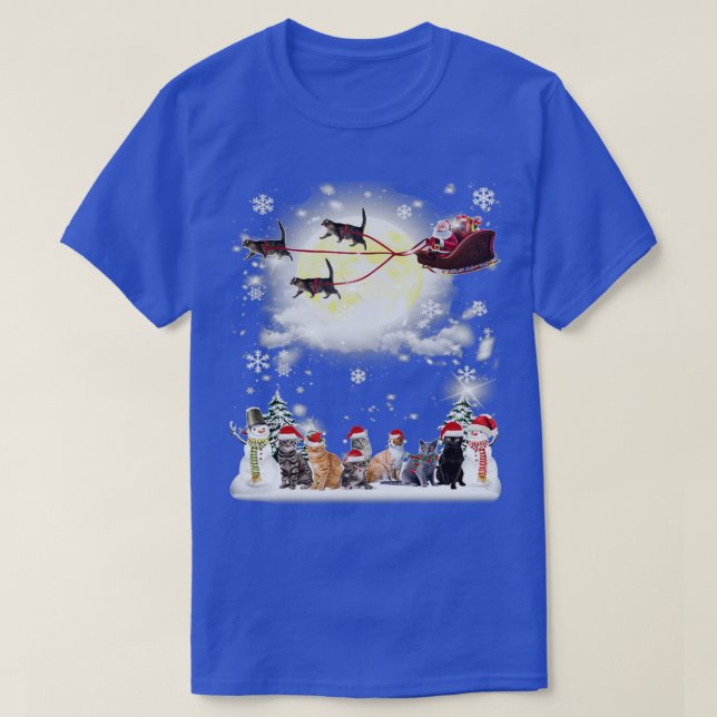 Camiseta Bonito presente de gato de Natal para homens e mul (Frente do Design)
