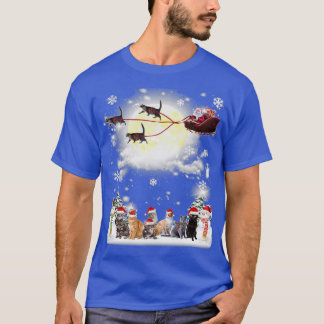 Camiseta Bonito presente de gato de Natal para homens e mul