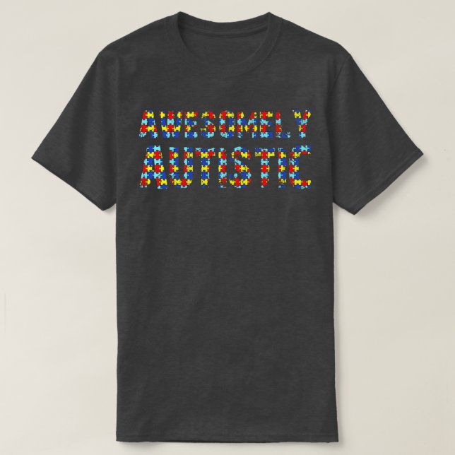 Camiseta Bonito presente de Quebra-cabeça Autismo para Meni (Frente do Design)