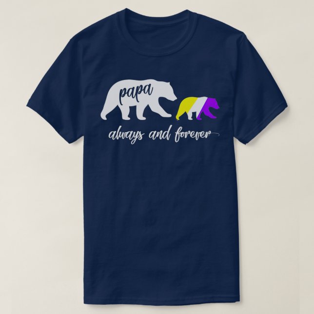 Camiseta Bonito presente de Urso Papá Não-Binário (Frente do Design)