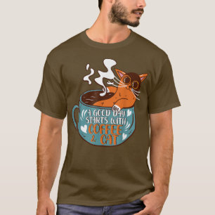 Camiseta Bonito presente Gato Café Mug Cat Lover