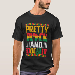 Camiseta Bonito Preto e Educado Afro Americano História Neg