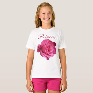 Camiseta Bonito princesa rosa rosa princesa floral giro gir
