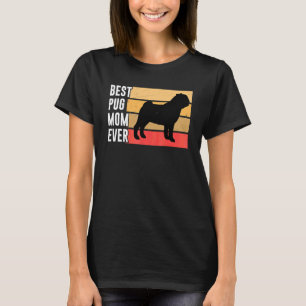 Camiseta Bonito Pug Mamãe Cachorro Piada Fãs Casuais