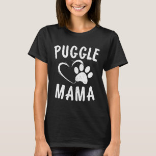 Camiseta Bonito Puggle Mama Gift Pet Pugs Lover Roupa Dog P