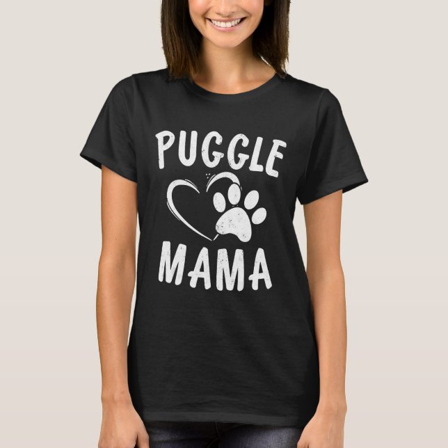 Camiseta Bonito Puggle Mama Gift Pet Pugs Lover Roupa Dog P (Frente)