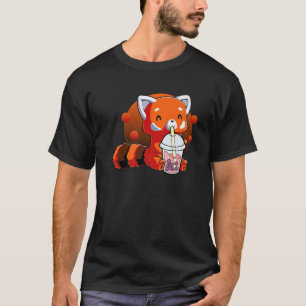 Camiseta Bonito Red Panda Boba Tea Bubble Tea Kawaii Anime 