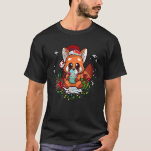 Camiseta Bonito Red Panda Natal Presente Crianças Meninas M