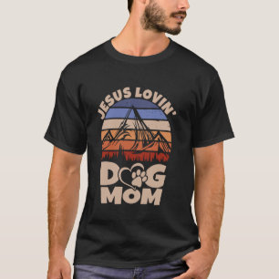 Camiseta Bonito Retro Cristão Jesus Amando Mãe de Cachorro