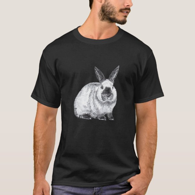 Camiseta Bonito Rex Bunny Rabbit californiano Desenho (Frente)