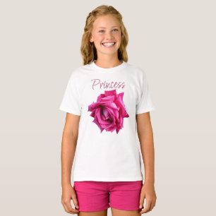 Camiseta Bonito rosa rosa branca rosa giro floral
