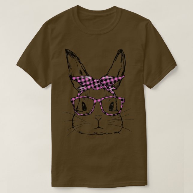 Camiseta Bonito Rosto Bonito Rosto Rosa Búfalo Óculos de Xa (Frente do Design)