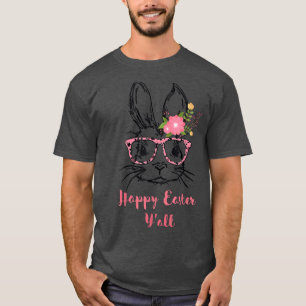Camiseta Bonito Rosto De Coelhinho Com Óculos De Leopardo I