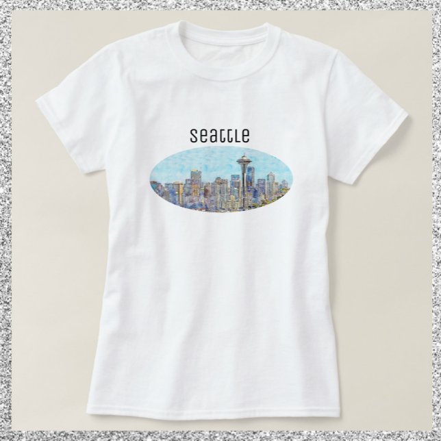 Camiseta Bonito Seattle Washington Skyline (Criador carregado)