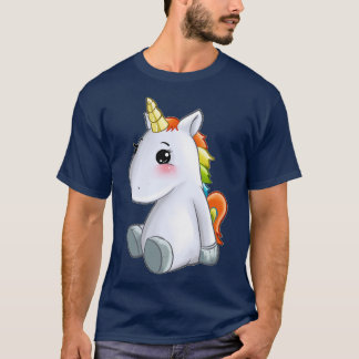 Camiseta Bonito Sentado Unicórnio Com O Rainbow Mane Gift I