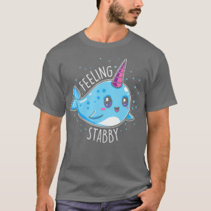 Camiseta Bonito Sentimento Esfaqueado por Narwhals Kawaii W