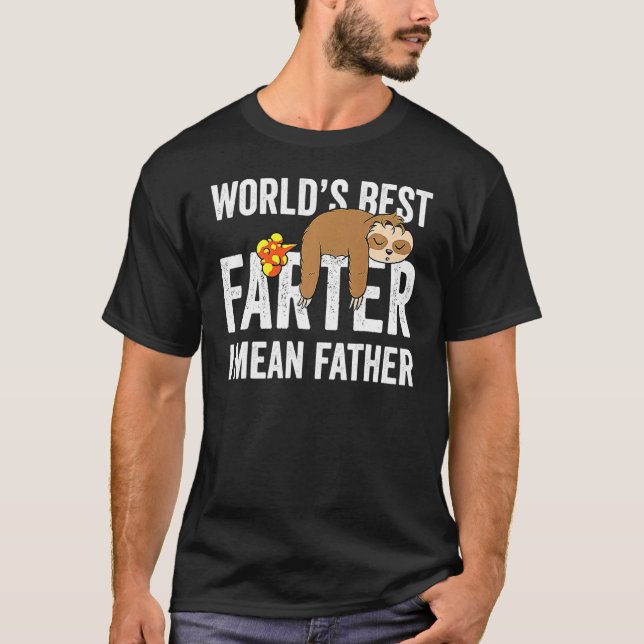 Camiseta Bonito Sloth Farter Melhor Padre Stinky Dia de os  (Frente)