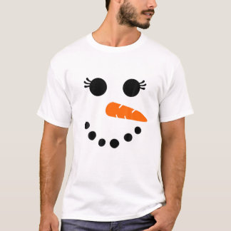 Camiseta Bonito Snowman Face Para Mulheres Meninas Eyelashe