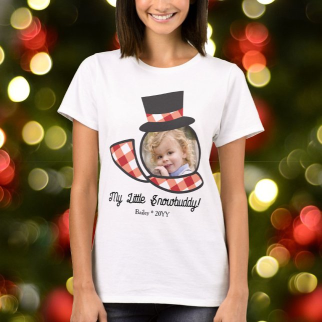 Camiseta Bonito Snowman Face Personalizado Foto Snowamigão (Criador carregado)