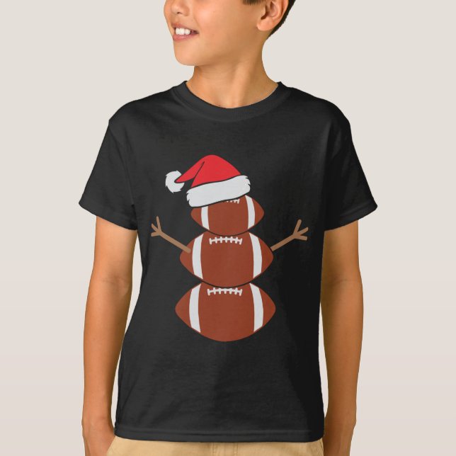 Camiseta Bonito Snowman Futebol Rugby Engraçado Natal (Frente)