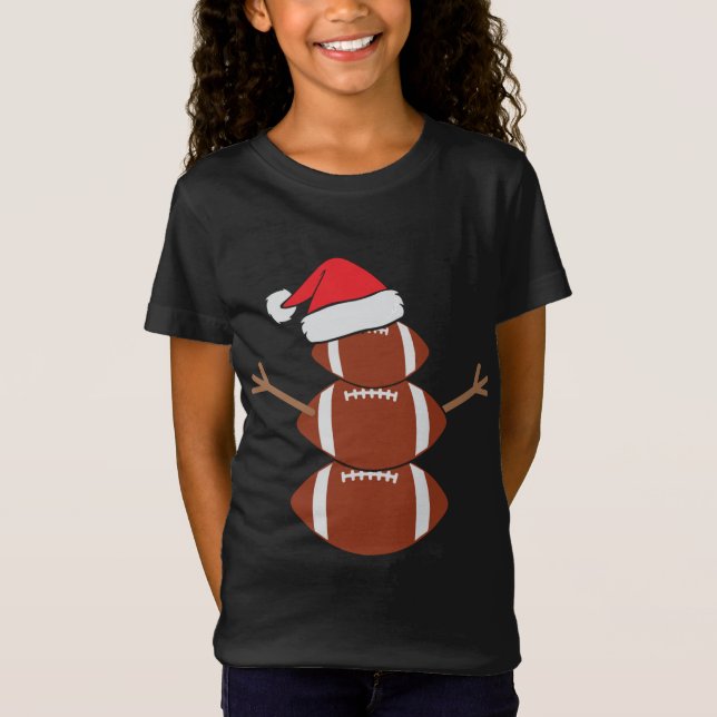 Camiseta Bonito Snowman Futebol Rugby Engraçado Natal (Frente)