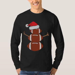 Camiseta Bonito Snowman Futebol Rugby Engraçado Natal