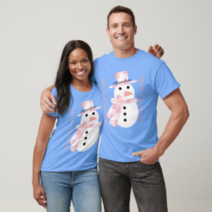 Camiseta Bonito Snowman Personalizado Natal