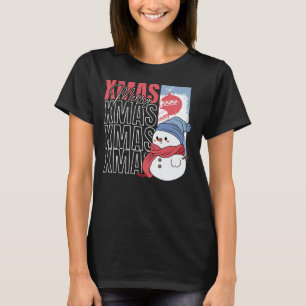 Camiseta Bonito Snowman Retro Natal