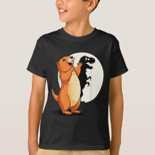 Camiseta Bonito Sombra de Marmota Dinossauro Fantoche Feliz