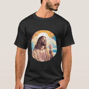 Camiseta Bonito Sorvete Congelado Com Jesus Para A Santa Co