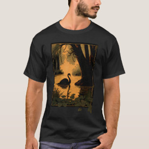 Camiseta Bonito Swan Negro em Água Perfeito para Pássaro