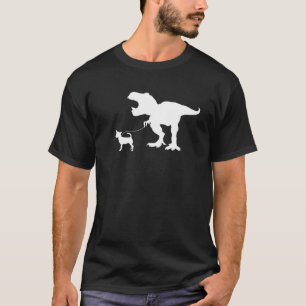 Camiseta Bonito T Rex Dinossaur Caminhando Chihuahua Cachor
